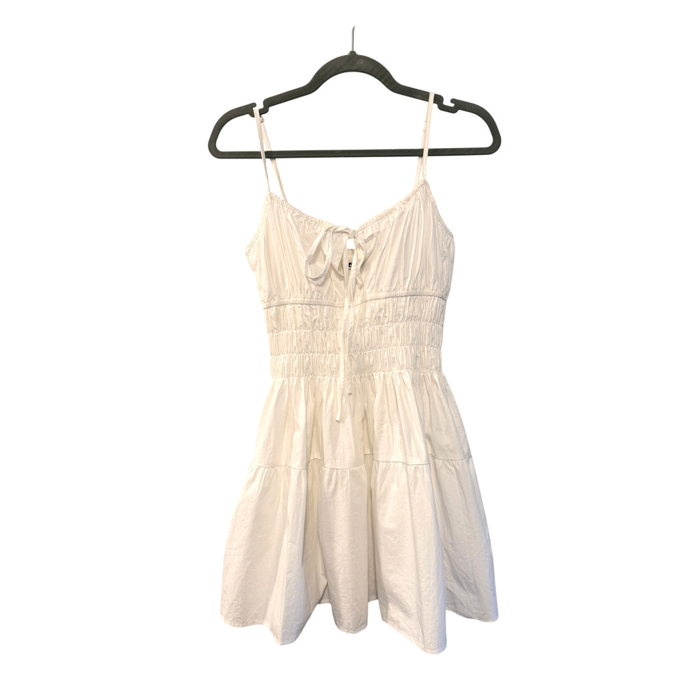 Ciao Lucia M Caserto White Cotton Mini Dress $345 Smocked Cottagecore Milkmaid - Picture 3 of 12